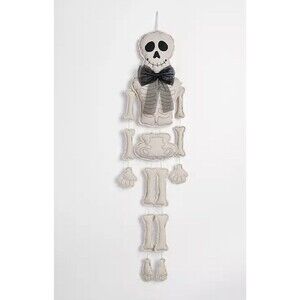 NEW‎ Halloween 51”H Ivory Tall Door Wall Hanging Skeleton Shaped Pillow